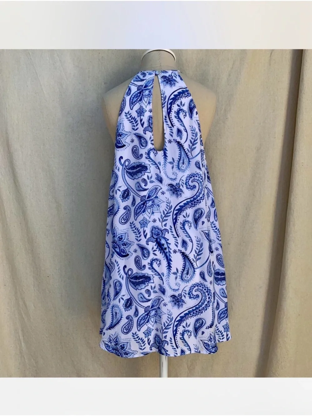 Show Me Your MuMu Women’s Gomez Paisley Print Sleeveless Halter Dress Size L - Picture 2 of 10